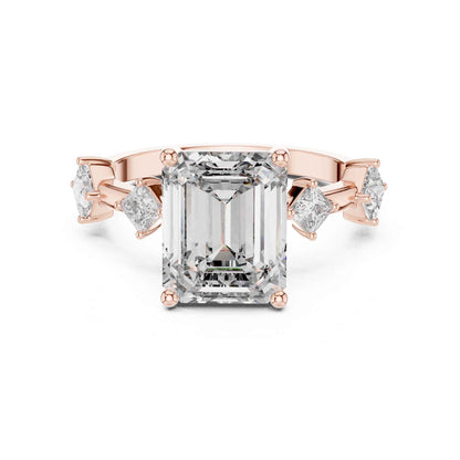 4 Carat Emerald-cut center with princess side diamonds