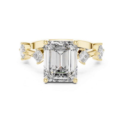 4 Carat Emerald-cut center with princess side diamonds