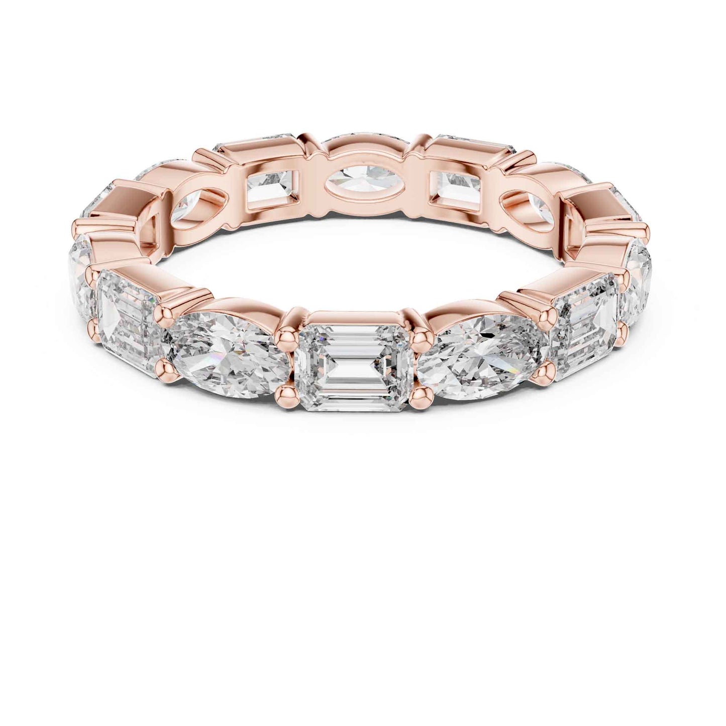 Premium Emerald & Oval Diamond Full Eternity Ring