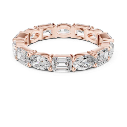 Premium Emerald & Oval Diamond Full Eternity Ring