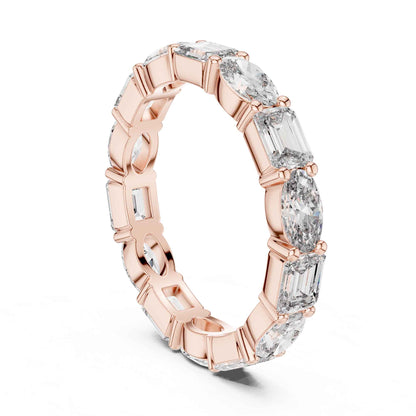 Premium Emerald & Oval Diamond Full Eternity Ring