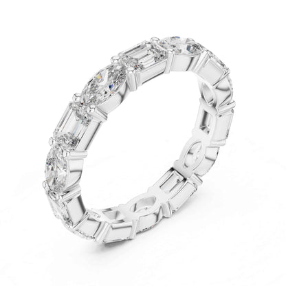 Premium Emerald & Oval Diamond Full Eternity Ring