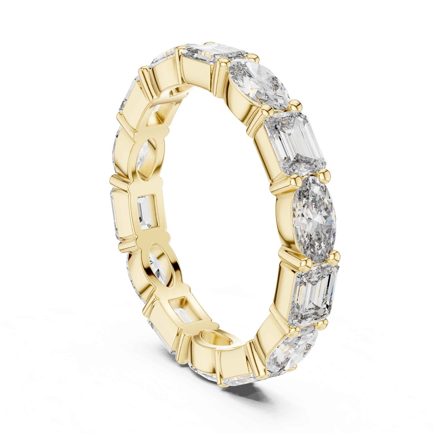 Premium Emerald & Oval Diamond Full Eternity Ring