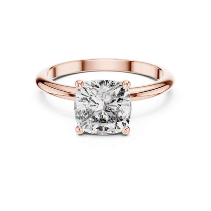 2 Carat Classic Cushion Cut Solitaire Diamond Engagement Ring