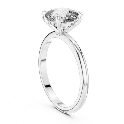 2 Carat Classic Cushion Cut Solitaire Diamond Engagement Ring