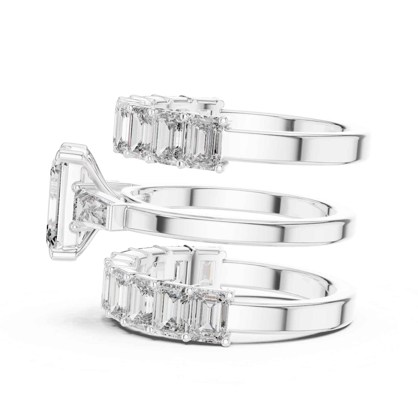 2 Carat Emerald-Cut Diamond Bridal Set with Matching Eternity Bands