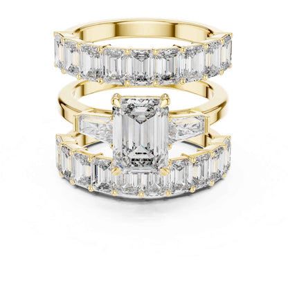 2 Carat Emerald-Cut Diamond Bridal Set with Matching Eternity Bands