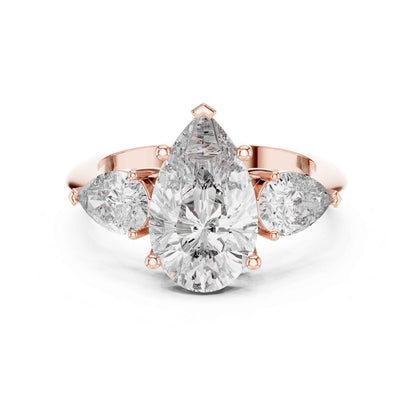 2 Carat Pear-Cut Three-Stone Diamond Engagement Ring