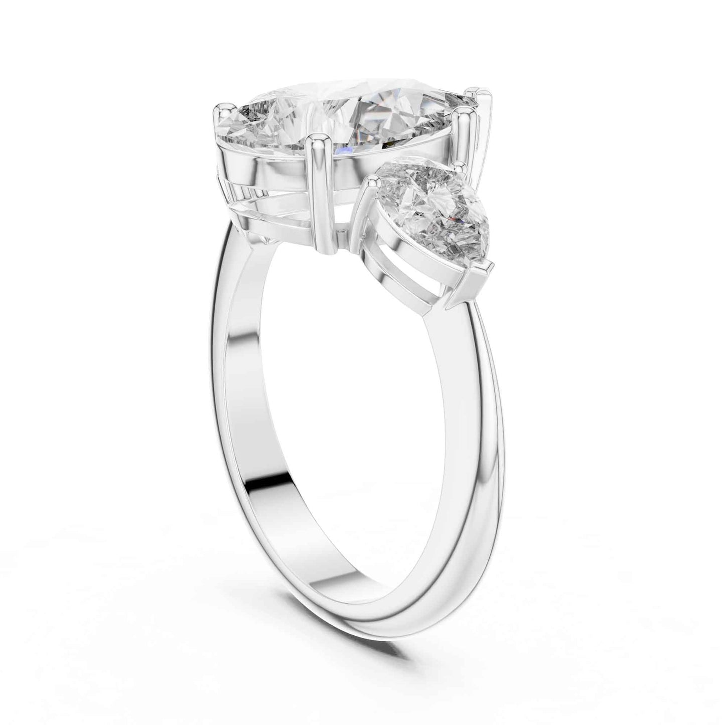 2 Carat Pear-Cut Three-Stone Diamond Engagement Ring