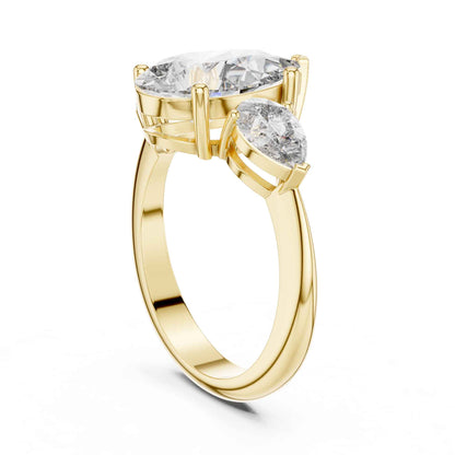 2 Carat Pear-Cut Three-Stone Diamond Engagement Ring