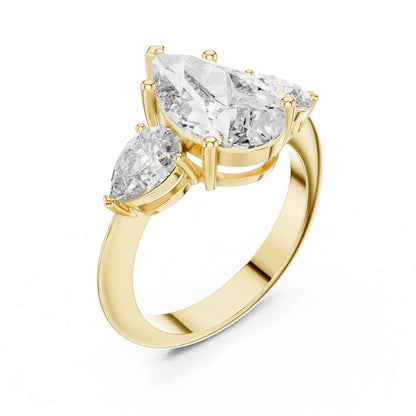 2 Carat Pear-Cut Three-Stone Diamond Engagement Ring