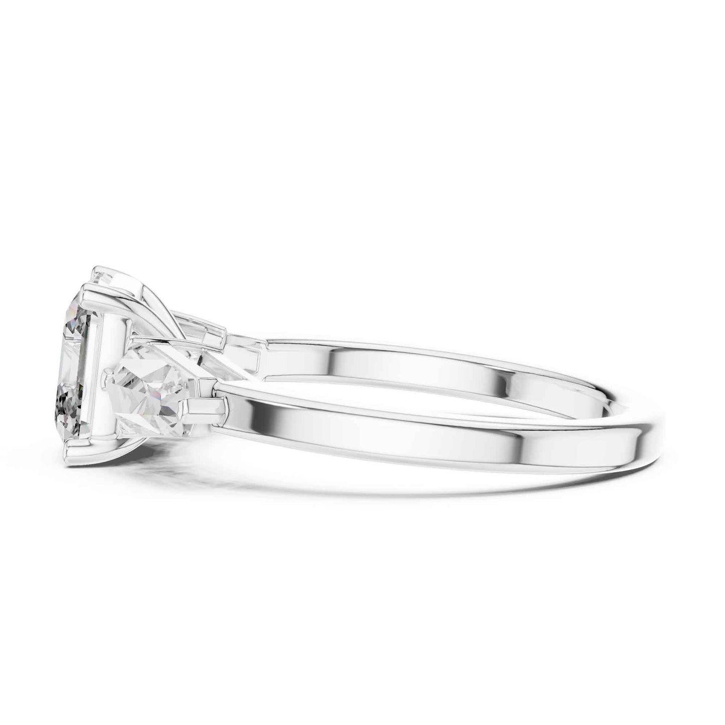 1 Carat Asscher-Cut Three-Stone Diamond Engagement Ring