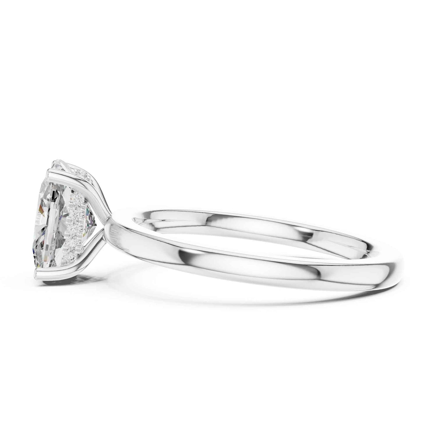 2 Carat Cushion Cut Lab Grown Diamond Solitaire Engagement Ring