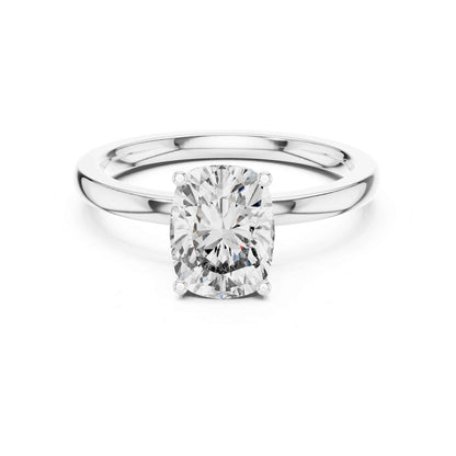 2 Carat Cushion Cut Lab Grown Diamond Solitaire Engagement Ring