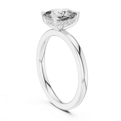 2 Carat Cushion Cut Lab Grown Diamond Solitaire Engagement Ring