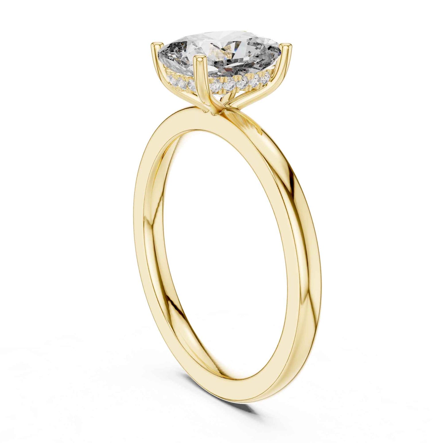 2 Carat Cushion Cut Lab Grown Diamond Solitaire Engagement Ring