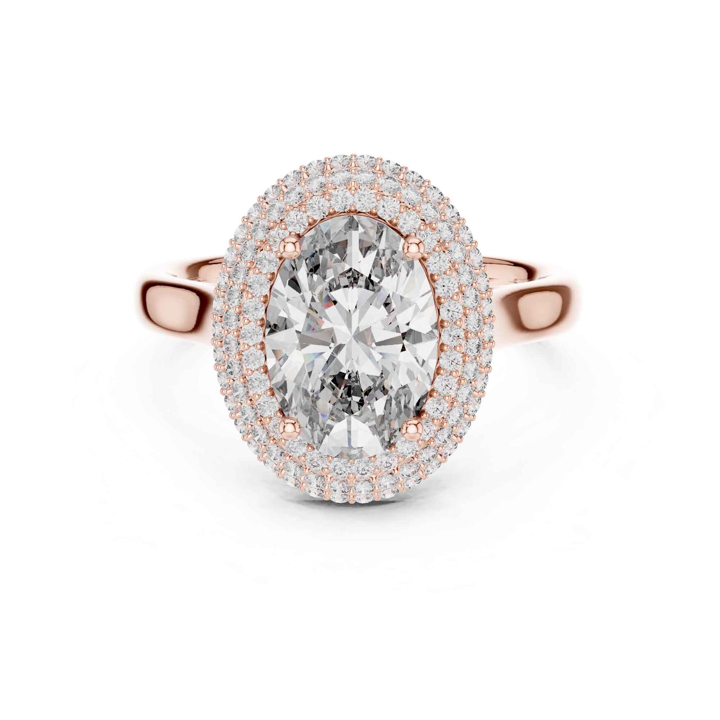 2 Carat Oval Cut Lab Grown Diamond Halo Engagement Ring