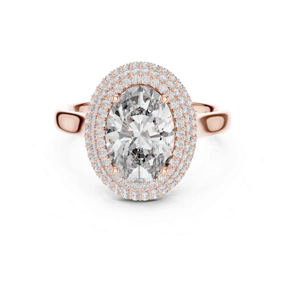 2 Carat Oval Cut Lab Grown Diamond Halo Engagement Ring