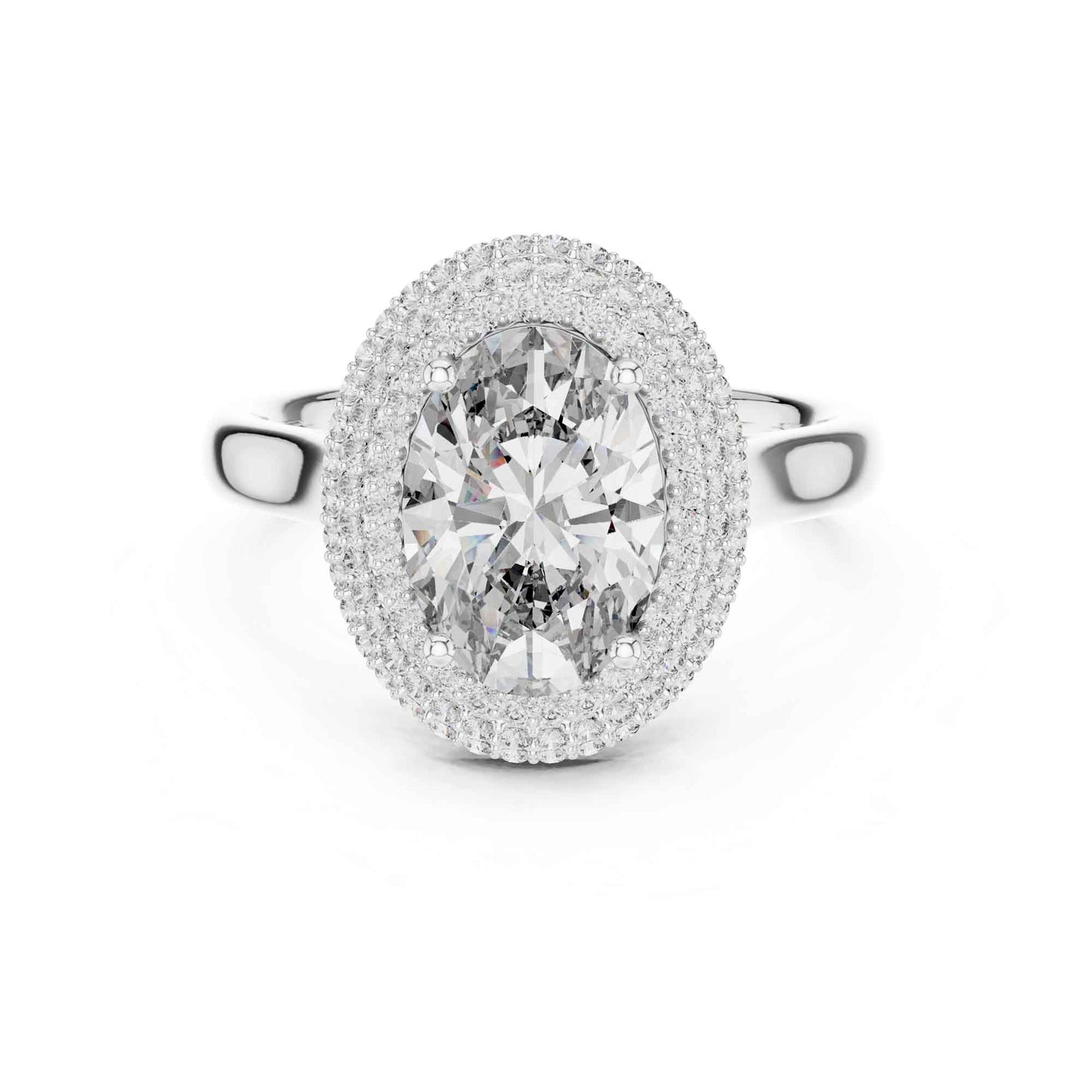 2 Carat Oval Cut Lab Grown Diamond Halo Engagement Ring