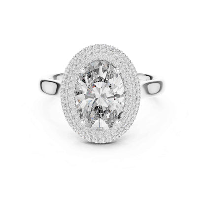 2 Carat Oval Cut Lab Grown Diamond Halo Engagement Ring