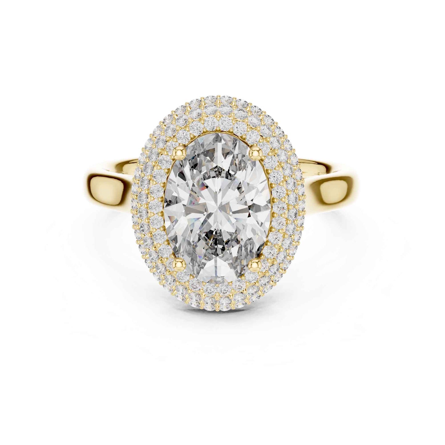 2 Carat Oval Cut Lab Grown Diamond Halo Engagement Ring