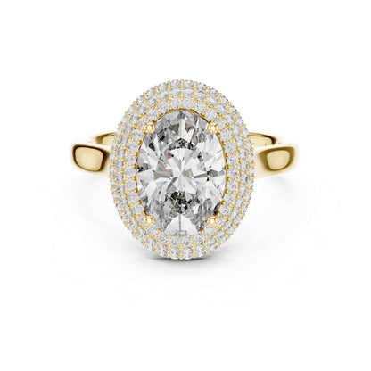 2 Carat Oval Cut Lab Grown Diamond Halo Engagement Ring