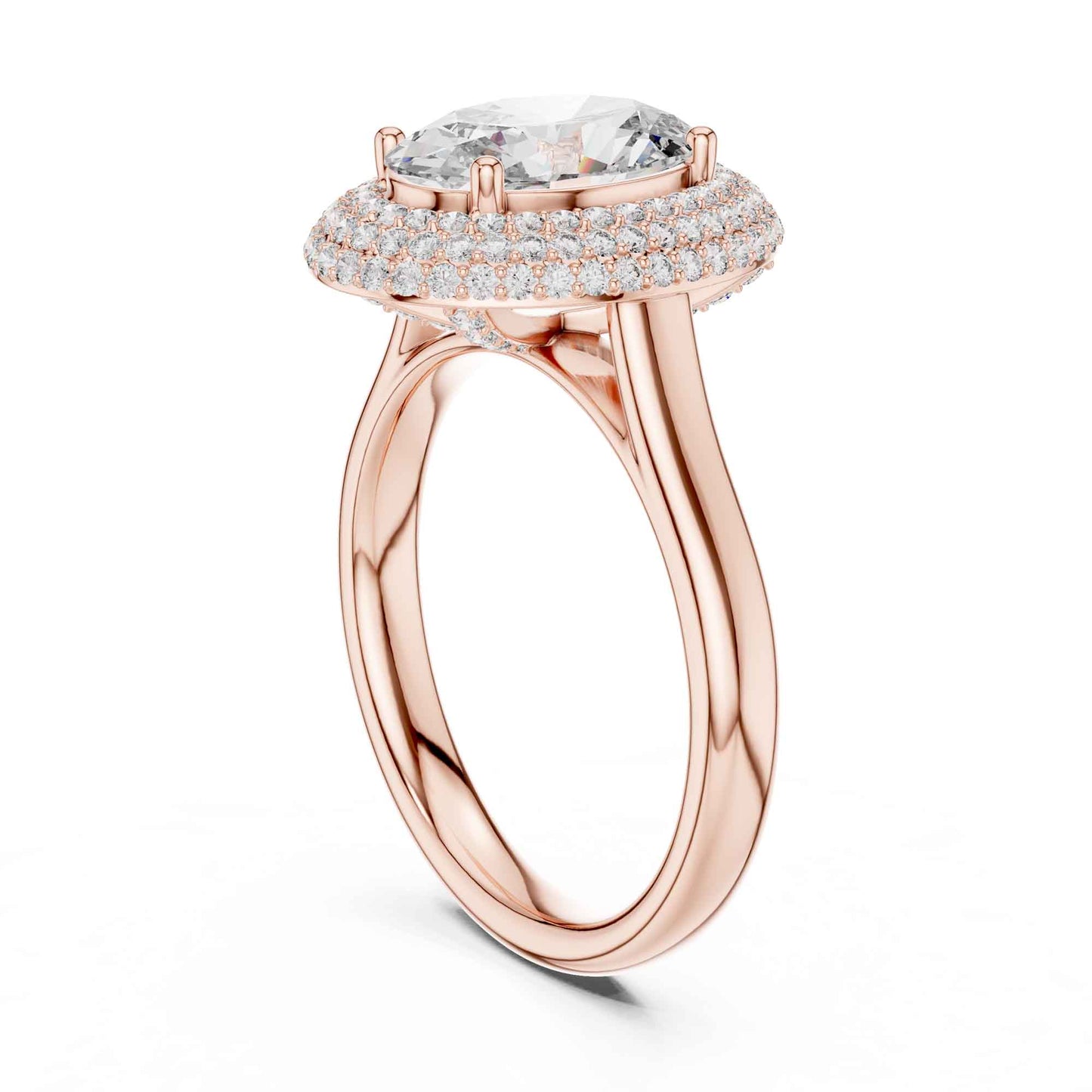 2 Carat Oval Cut Lab Grown Diamond Halo Engagement Ring