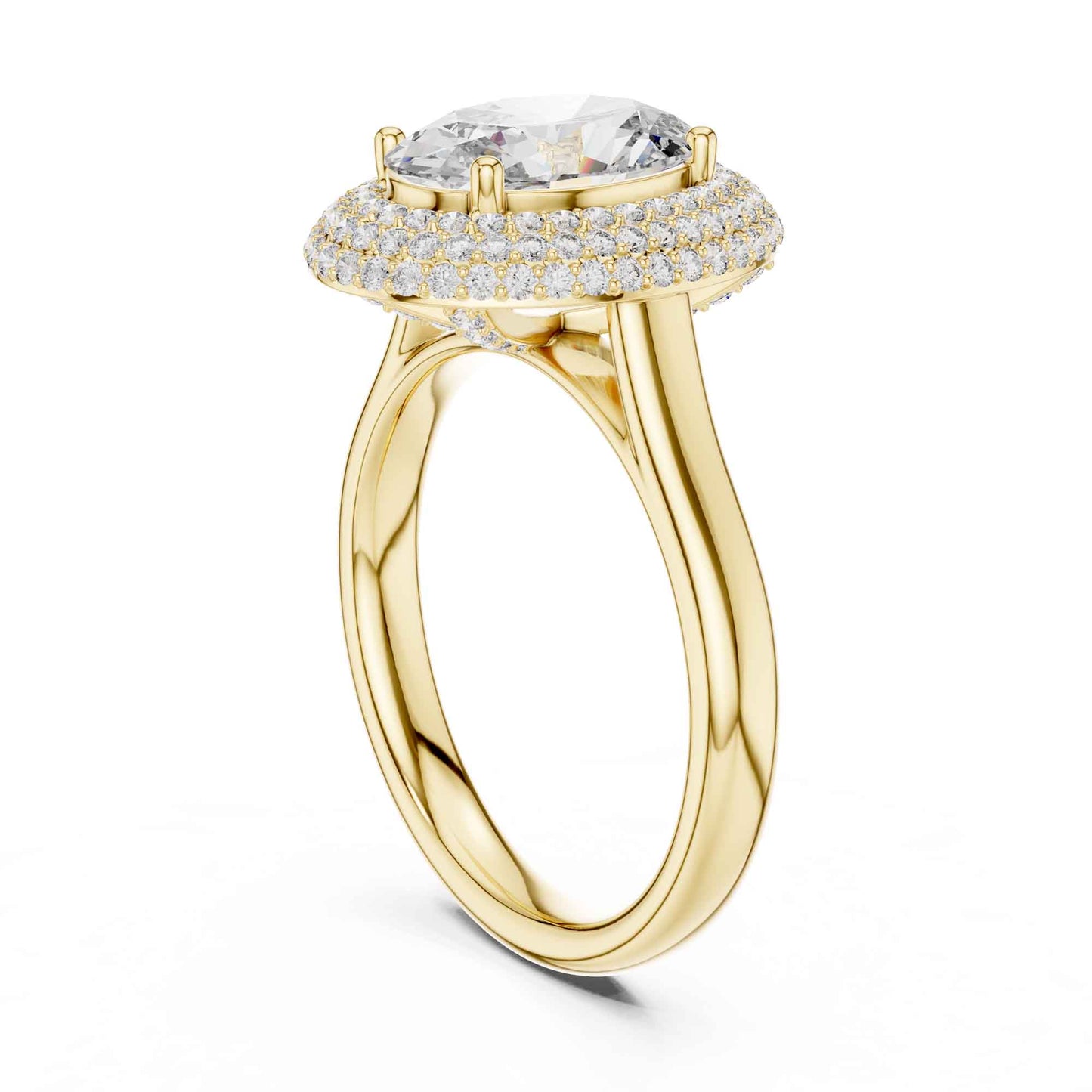 2 Carat Oval Cut Lab Grown Diamond Halo Engagement Ring