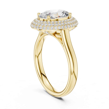 2 Carat Oval Cut Lab Grown Diamond Halo Engagement Ring