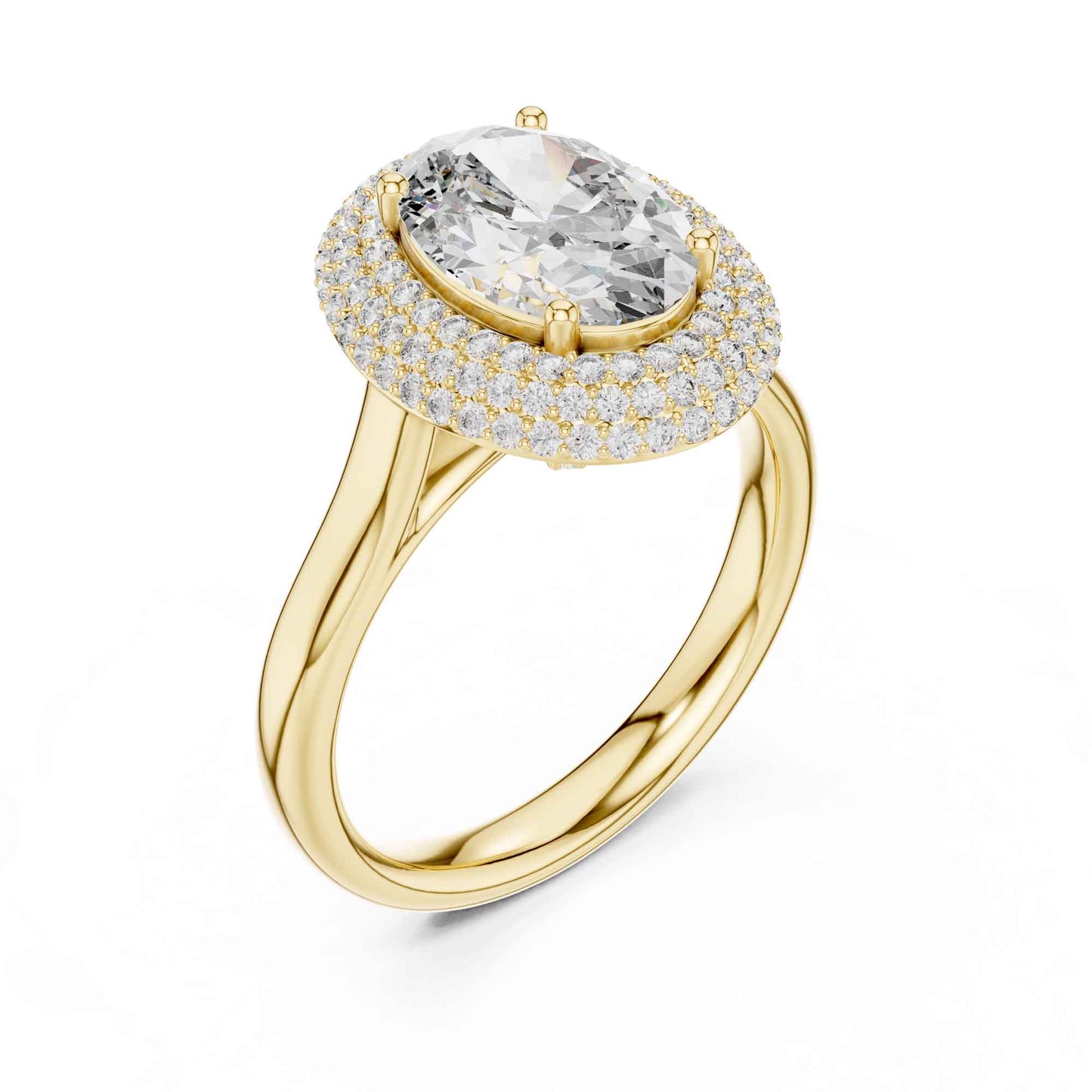 2 Carat Oval Cut Lab Grown Diamond Halo Engagement Ring