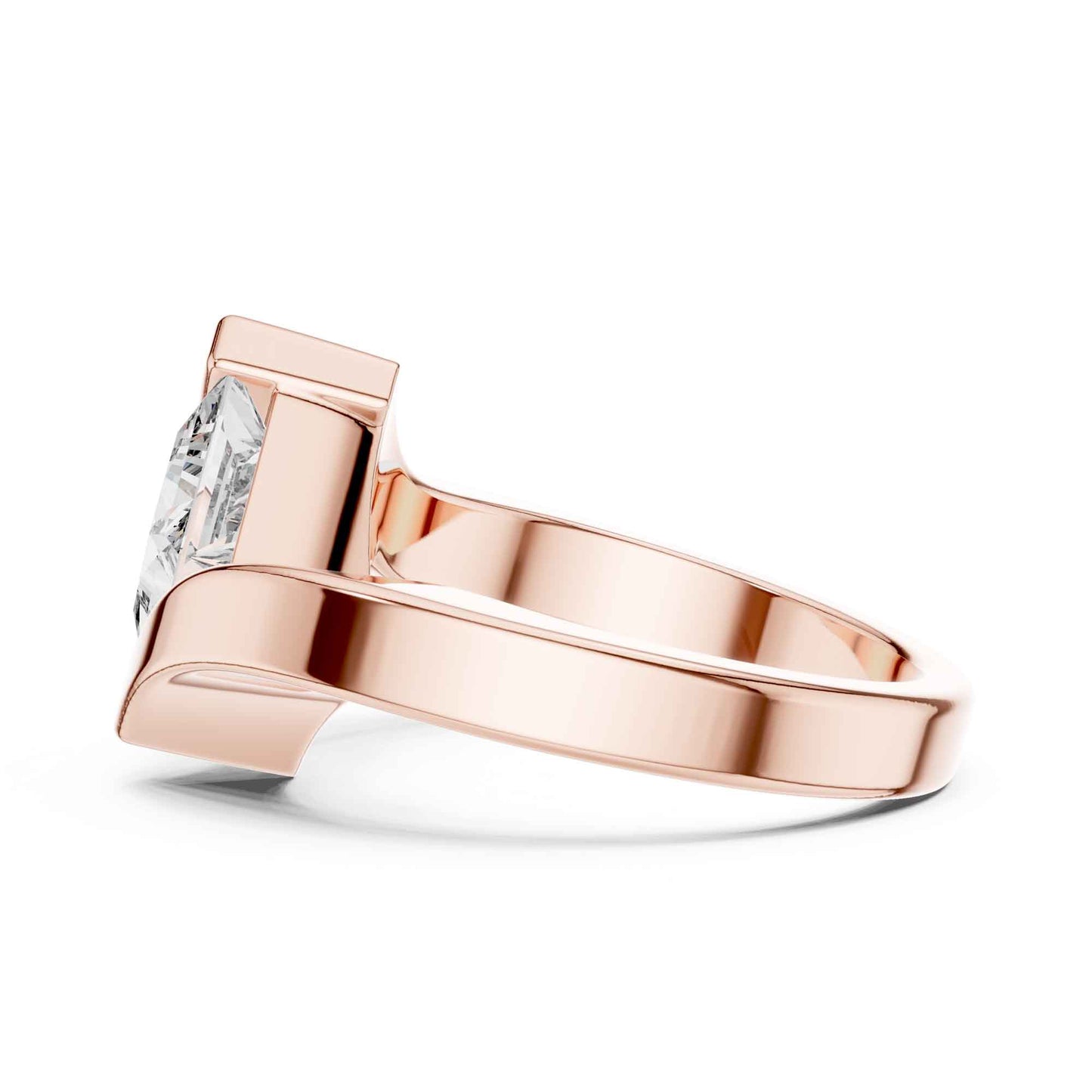 2 Carat Princess Cut Diamond Wrap Solitaire Ring