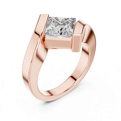 2 Carat Princess Cut Diamond Wrap Solitaire Ring