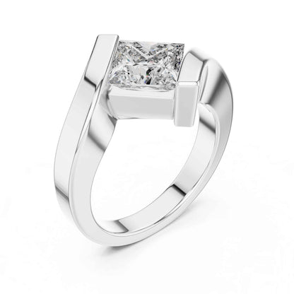 2 Carat Princess Cut Diamond Wrap Solitaire Ring