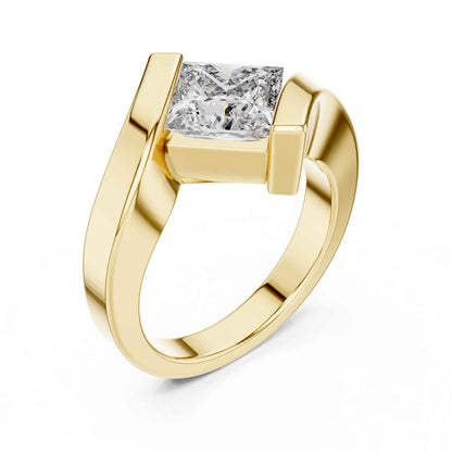 2 Carat Princess Cut Diamond Wrap Solitaire Ring
