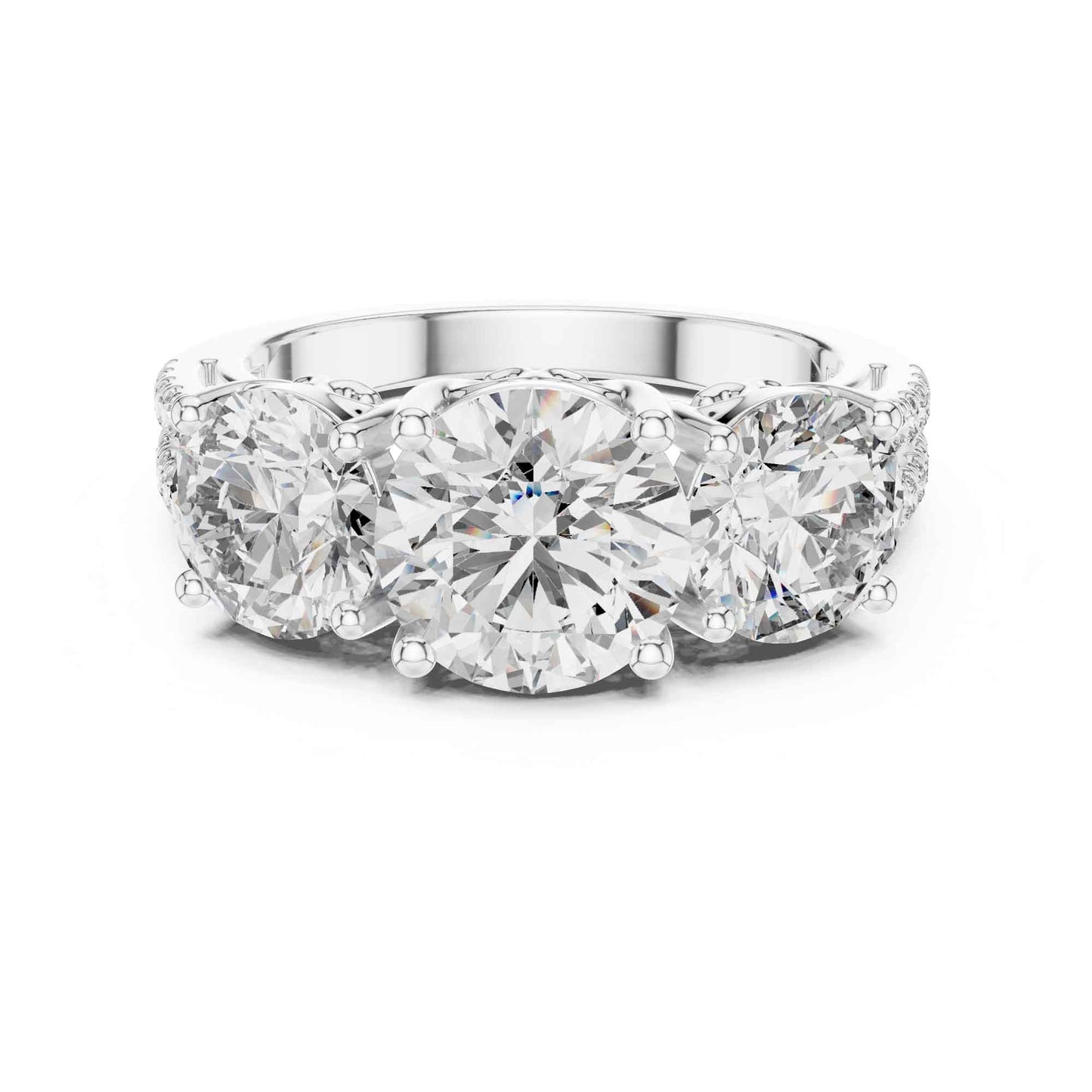 2 Carat Round Brilliant Three-Stone Diamond Ring