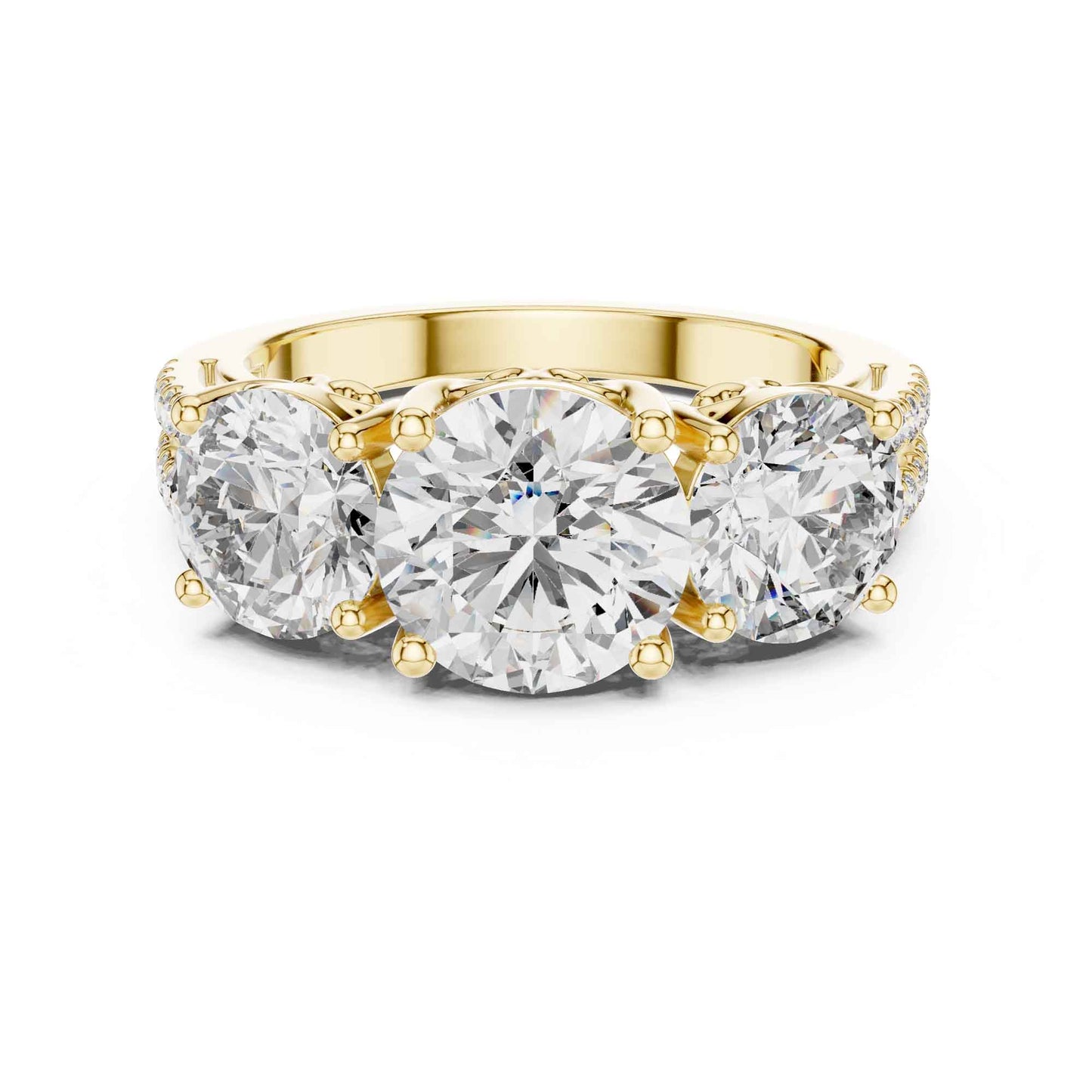 2 Carat Round Brilliant Three-Stone Diamond Ring