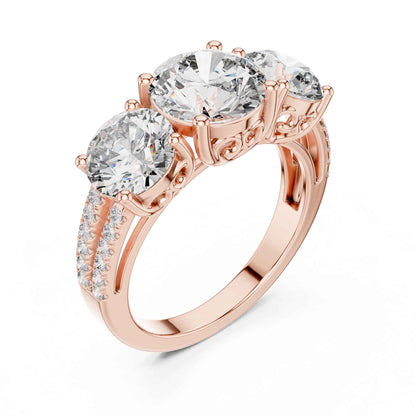 2 Carat Round Brilliant Three-Stone Diamond Ring