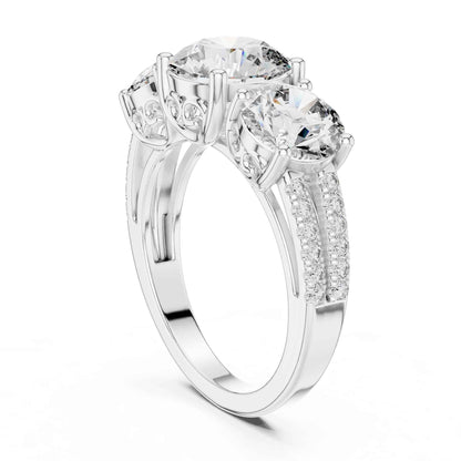 2 Carat Round Brilliant Three-Stone Diamond Ring