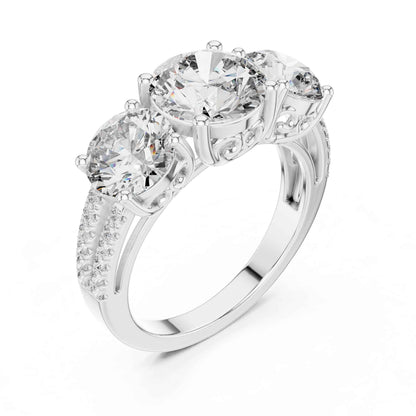 2 Carat Round Brilliant Three-Stone Diamond Ring