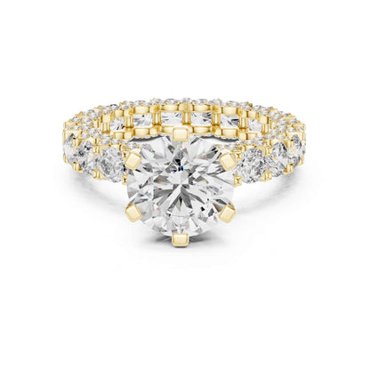 2 Carat Round Brilliant Diamond Engagement Ring with Eternity Pavé Band
