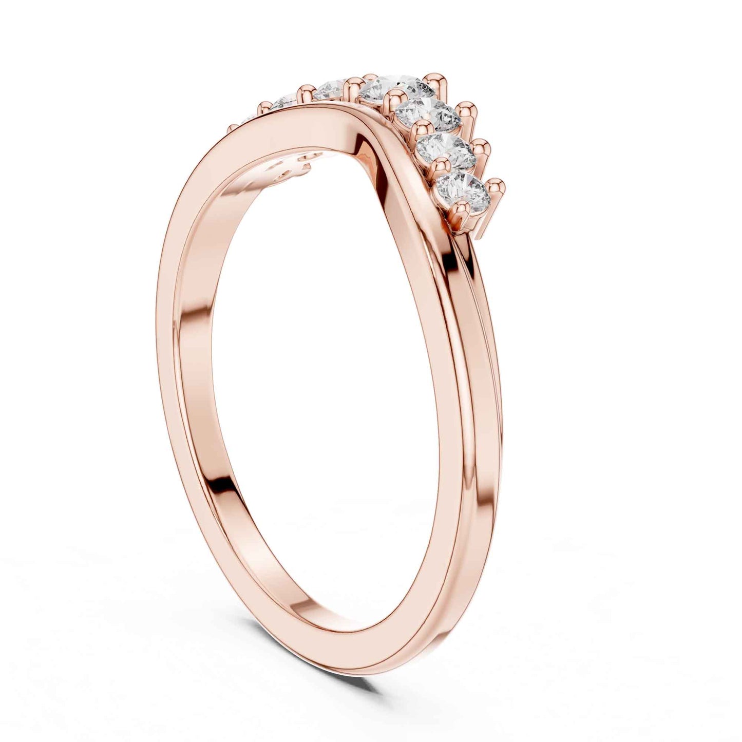 Round Diamond Half-Eternity Band Ring