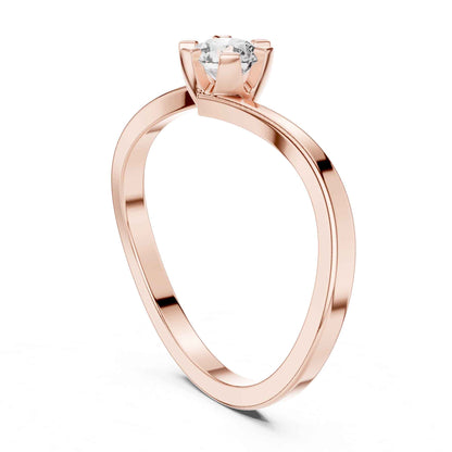 0.30 Carat Round Cut Diamond Engagement Ring with Modern Bypass Band