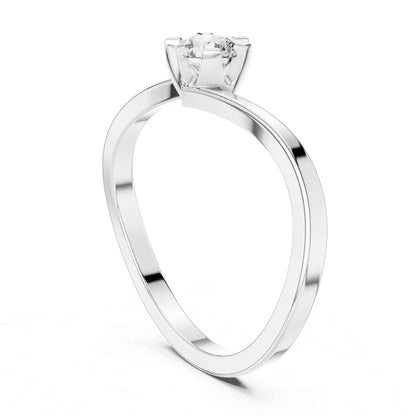 0.30 Carat Round Cut Diamond Engagement Ring with Modern Bypass Band