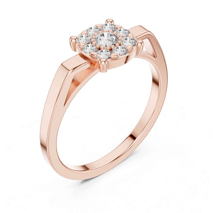 Cushion-Style Round Diamond Cluster Engagement Ring