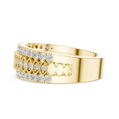 Wide Diamond Eternity Band with Marquise Motif