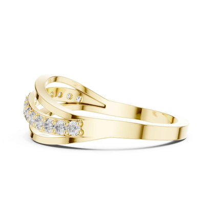 Round Diamond Pavé Crossover Band Ring