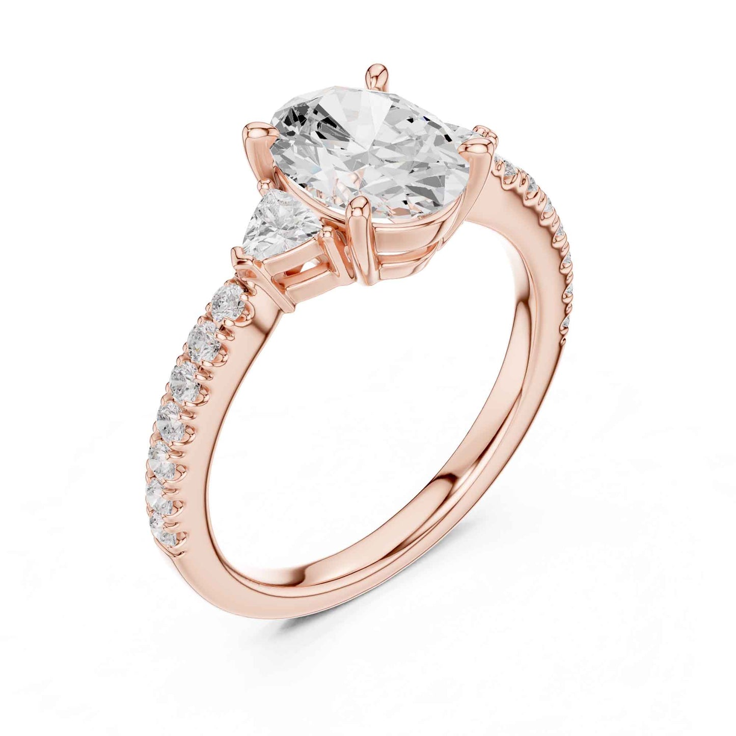 1.5 Carat Classic Oval Lab Grown Diamond Proposal Ring with Pavé Band