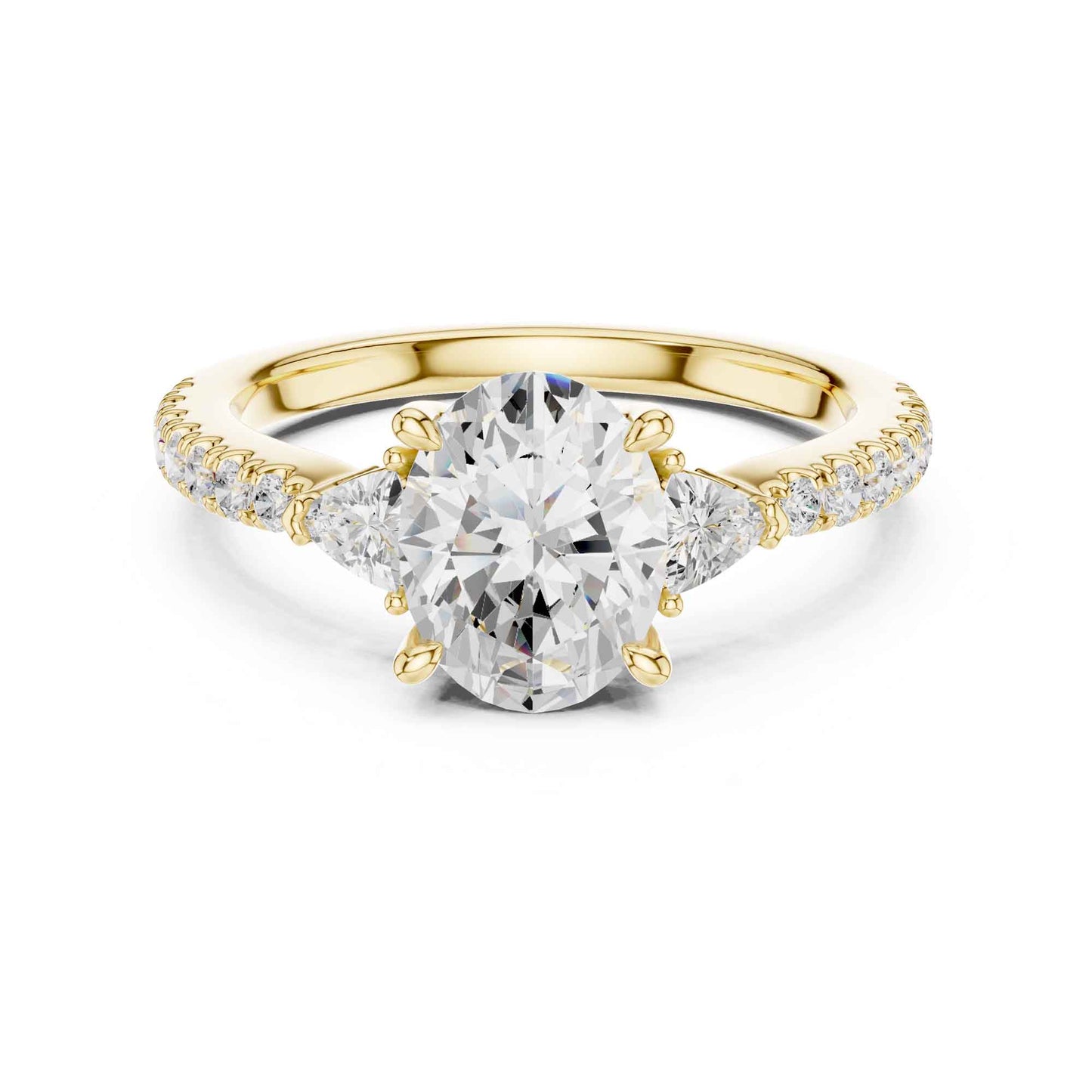 1.5 Carat Classic Oval Lab Grown Diamond Proposal Ring with Pavé Band