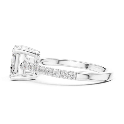 2 Carat Asscher Cut Lab Grown Diamond Pavé Engagement Ring