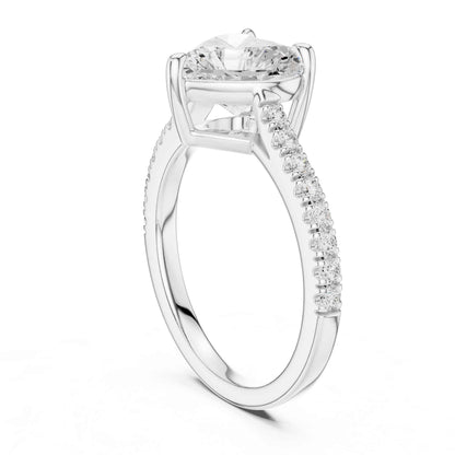 2 Carat Heart Shaped Lab Grown Diamond Pavé Engagement Ring